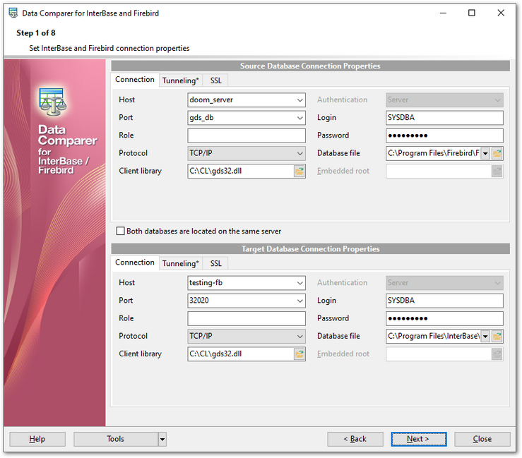 Step 1 - Setting connection properties