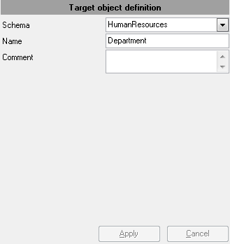 Step 5 - Editing target objects - Target table properties