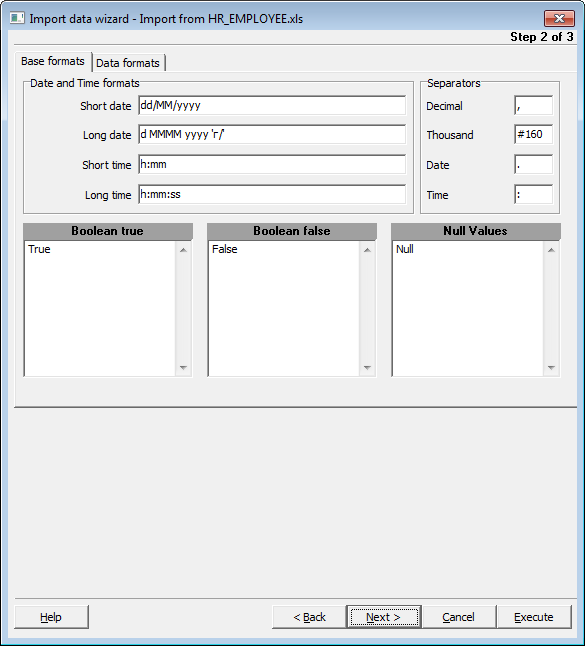 Advanced Data Import Wizard Guide - Specifying Base Formats